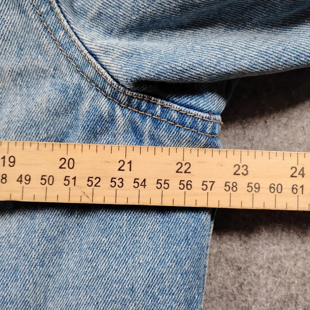 Vintage Calvin Klein Men's Light Wash Denim Trucker Jacket Outerwear Size L